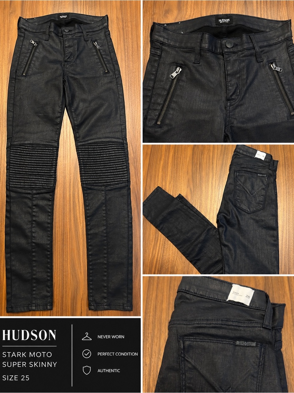 Hudson Moto Coated zip Jean